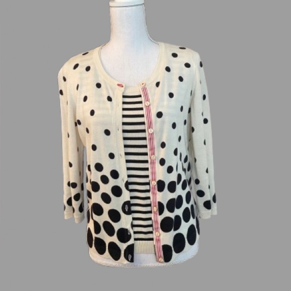Talbots Oprah Collection B&W tank (stripes), cardigan (polka dots) set, PM